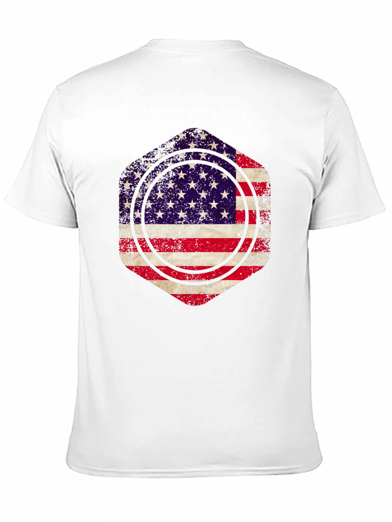 American Flag Graphic Print Mens Black T-Shirt