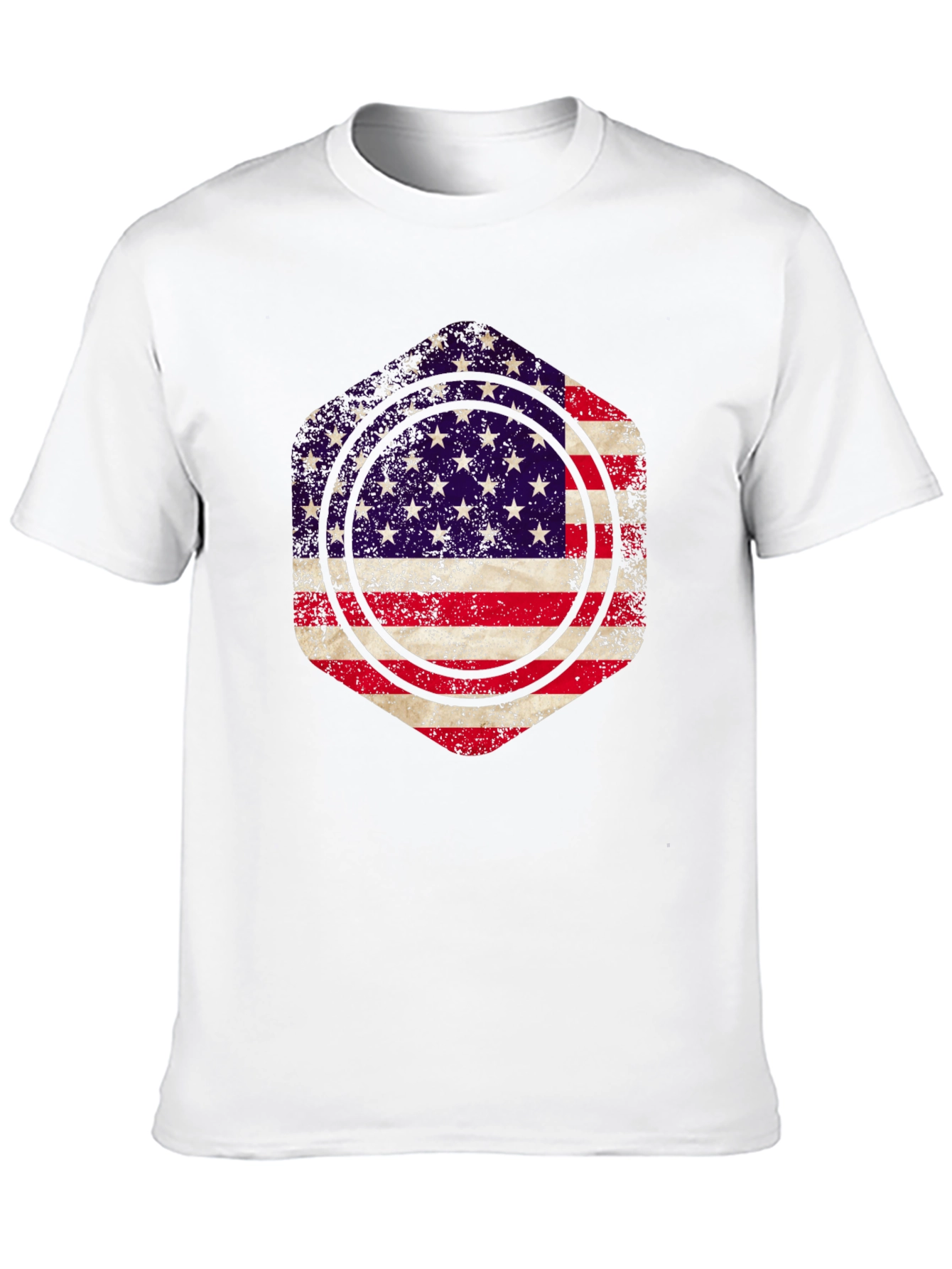 American Flag Graphic Print Mens Black T-Shirt