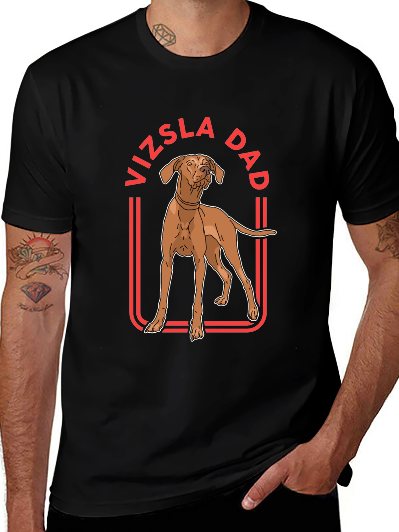 Vizsla Dad Graphic T-Shirt