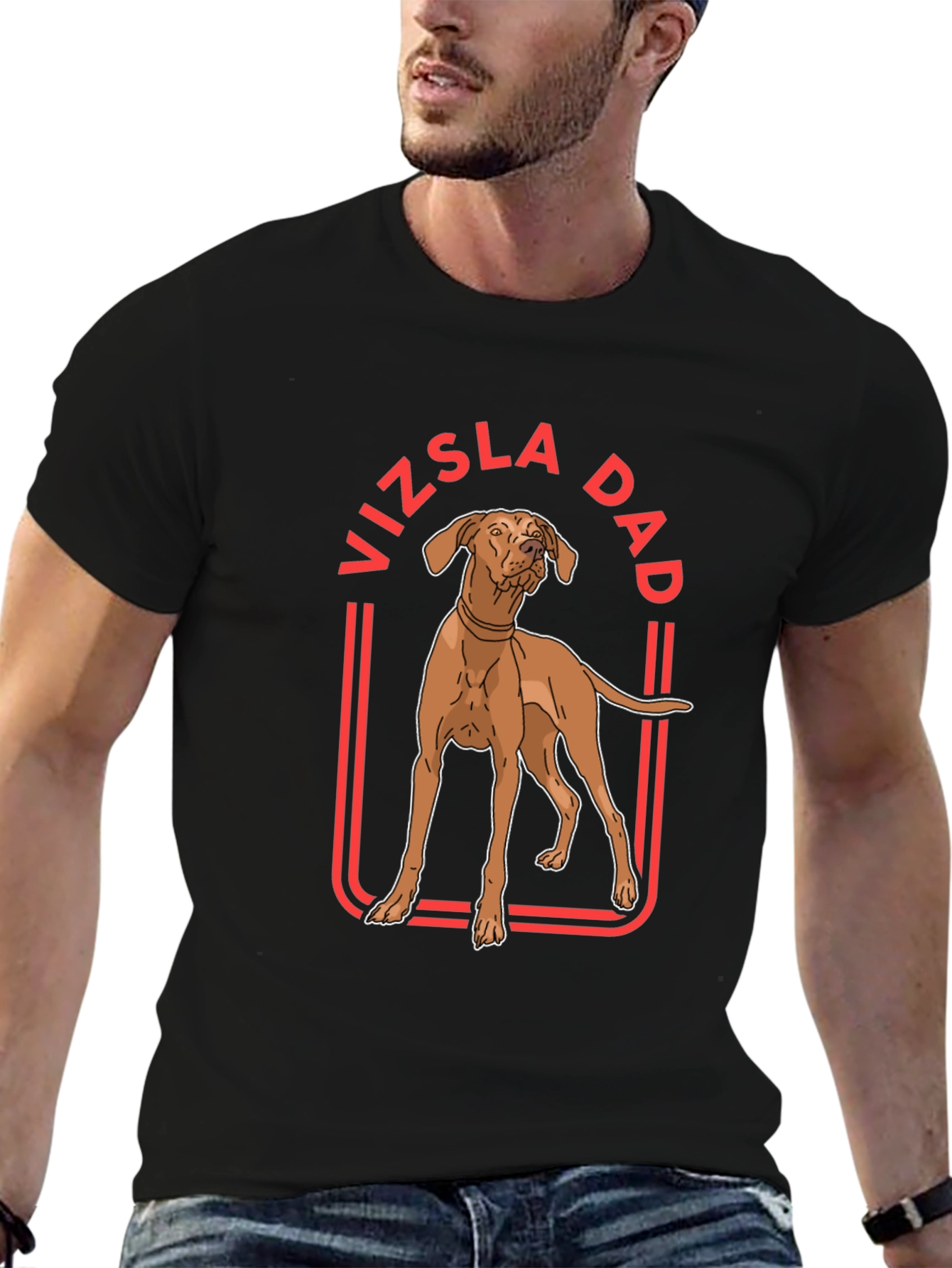 Vizsla Dad Graphic T-Shirt