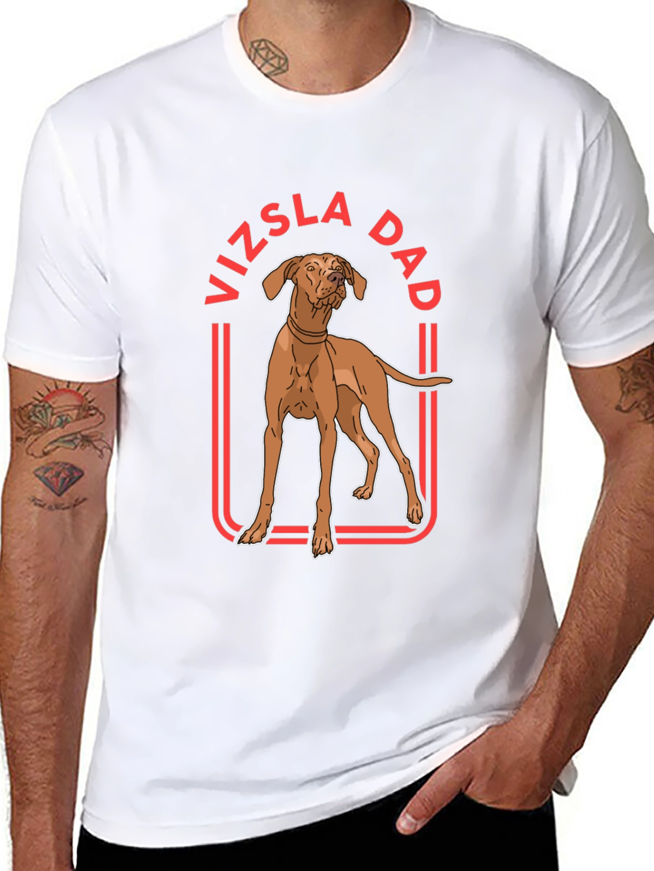 Vizsla Dad Graphic T-Shirt