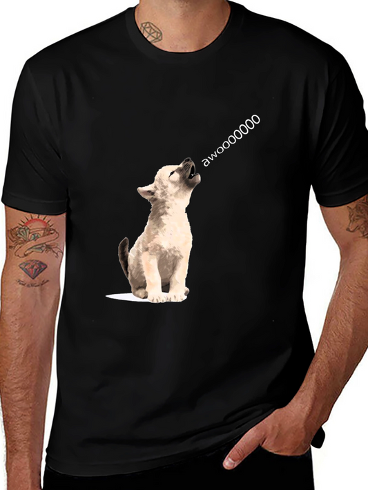 Awoooo Wolf Graphic Tee - Black