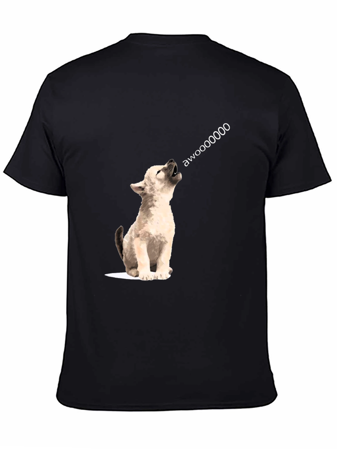Awoooo Wolf Graphic Tee - Black