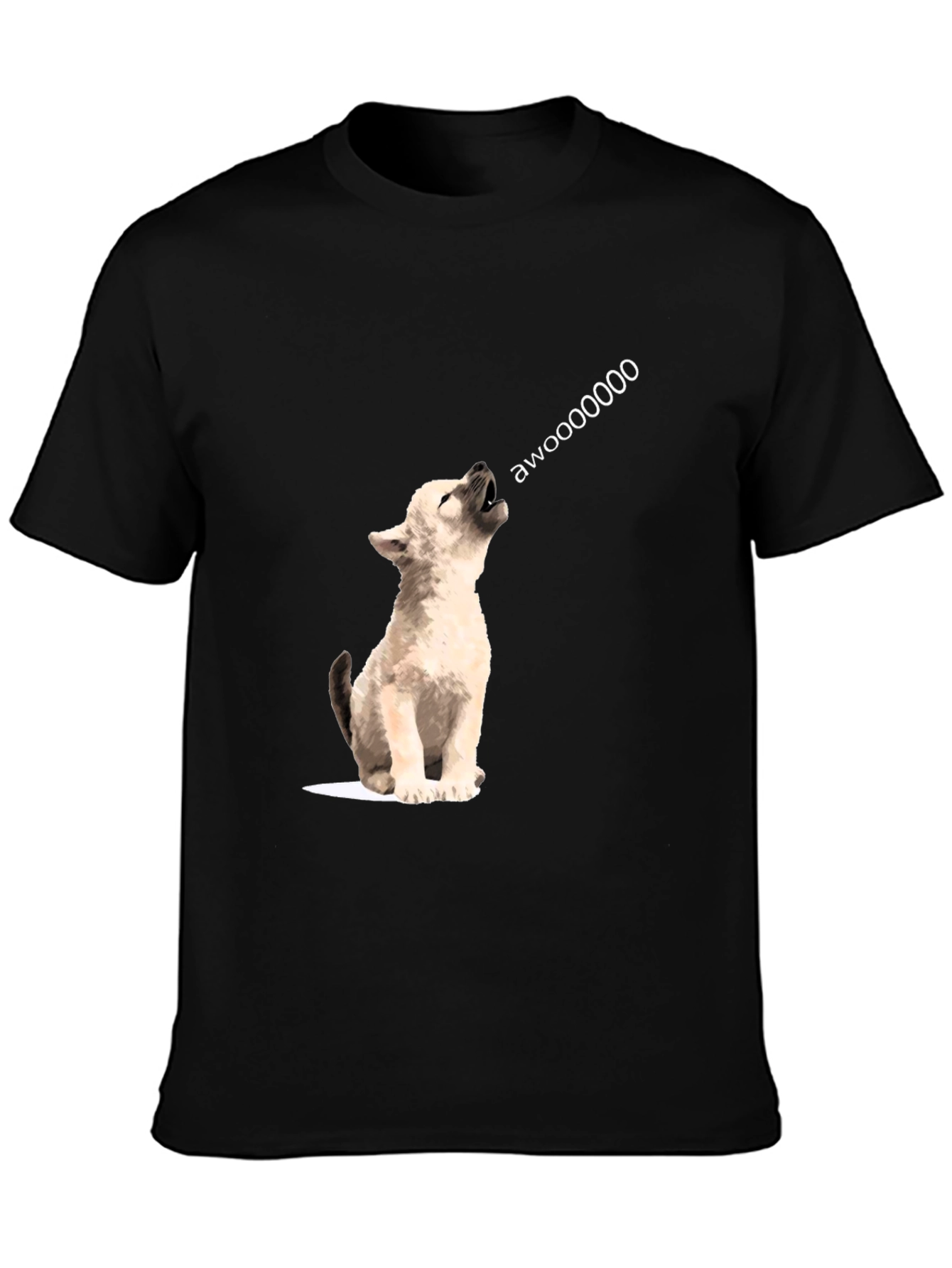 Awoooo Wolf Graphic Tee - Black