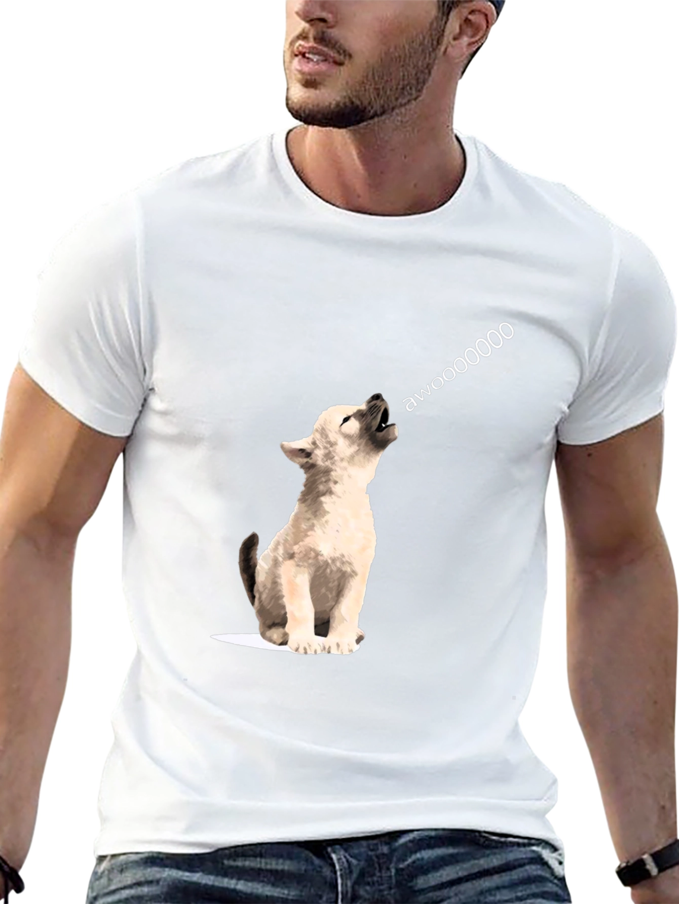 Awoooo Wolf Graphic Tee - Black
