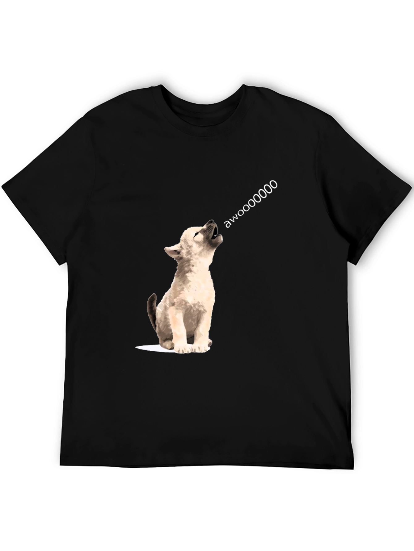 Awoooo Wolf Graphic Tee - Black