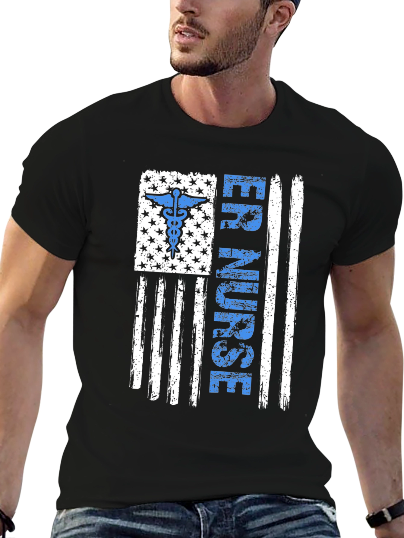 ER Nurse American Flag Graphic Tee