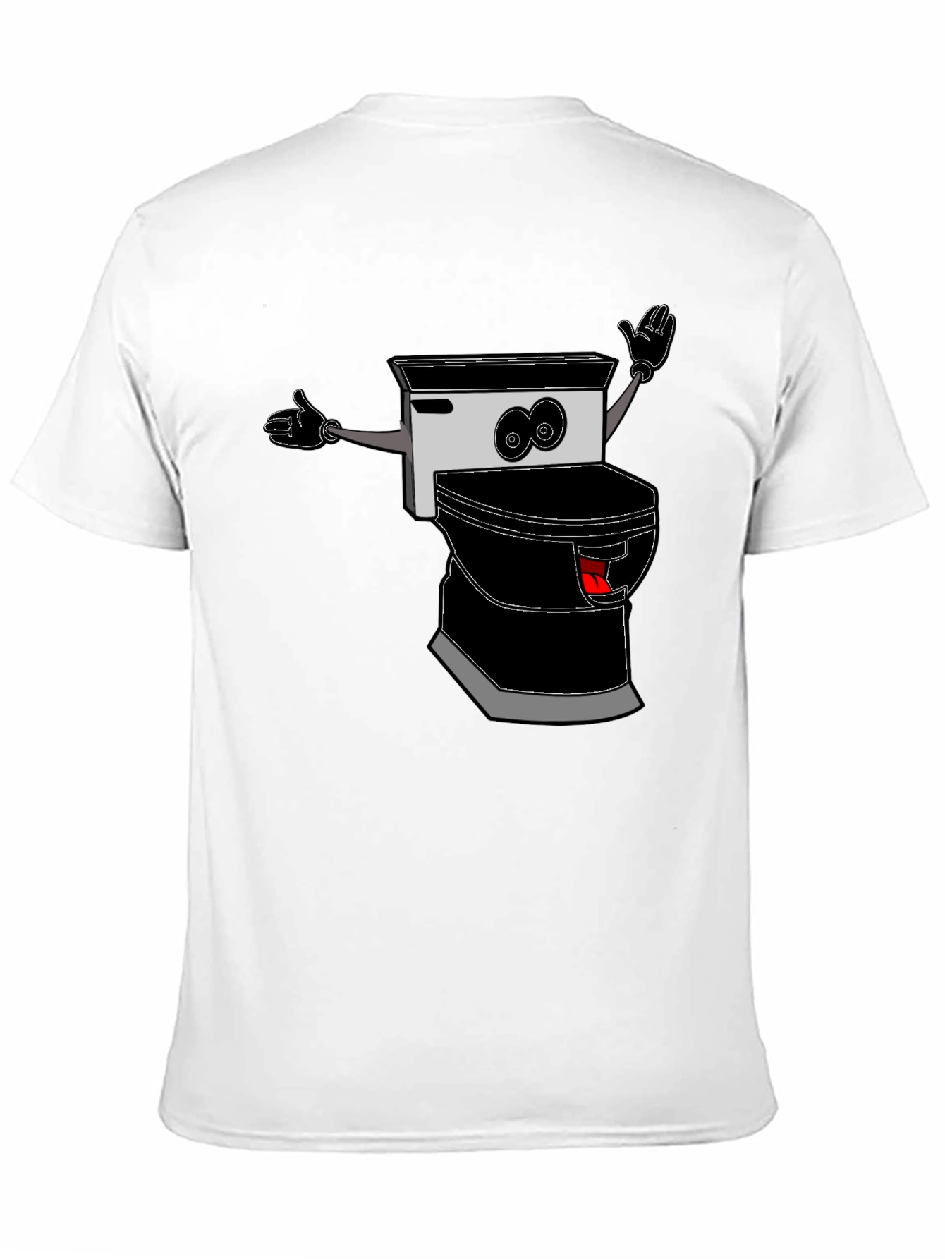 Cartoon Toilet T-Shirt - Black Humor Tee