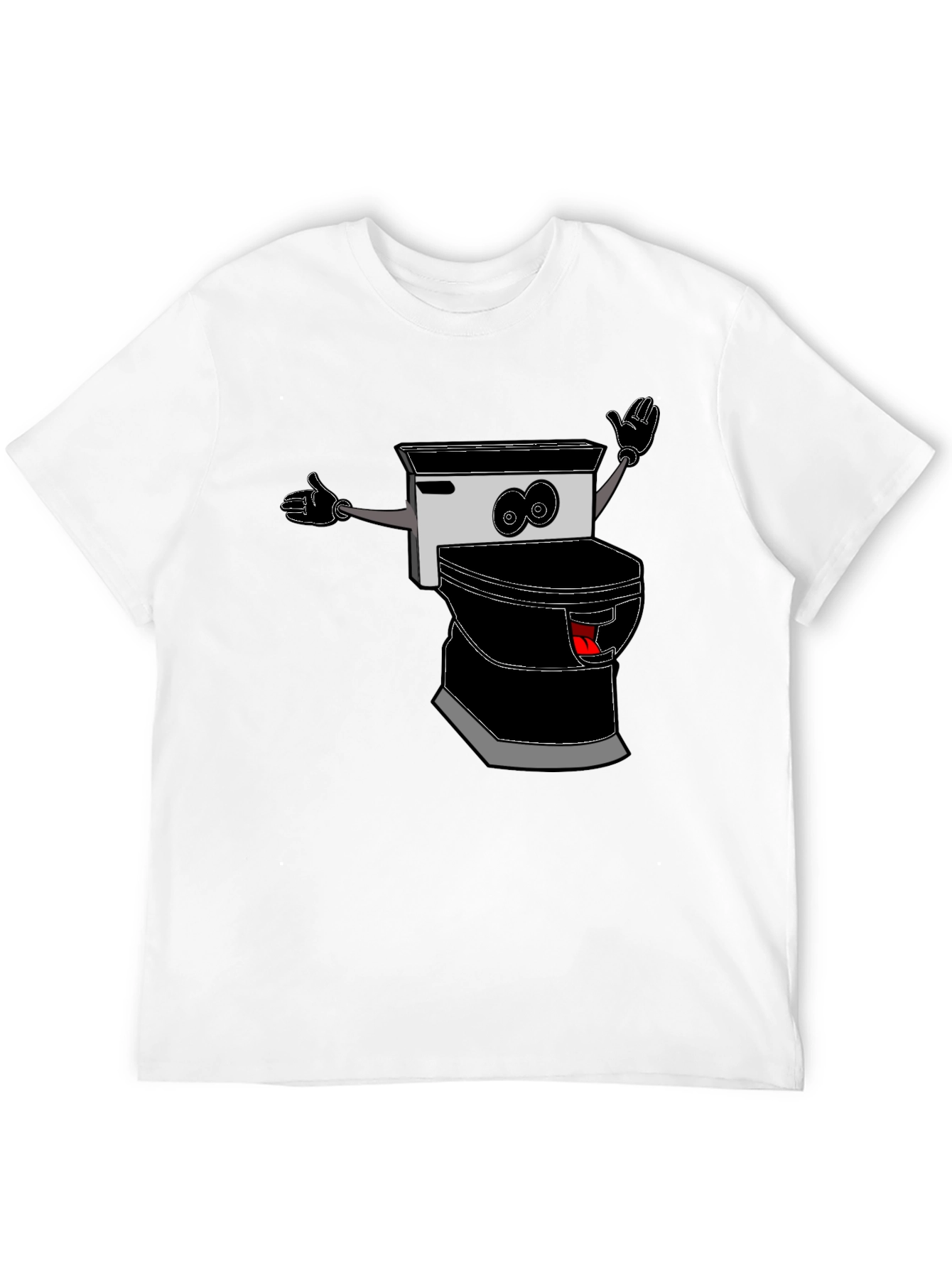 Cartoon Toilet T-Shirt - Black Humor Tee