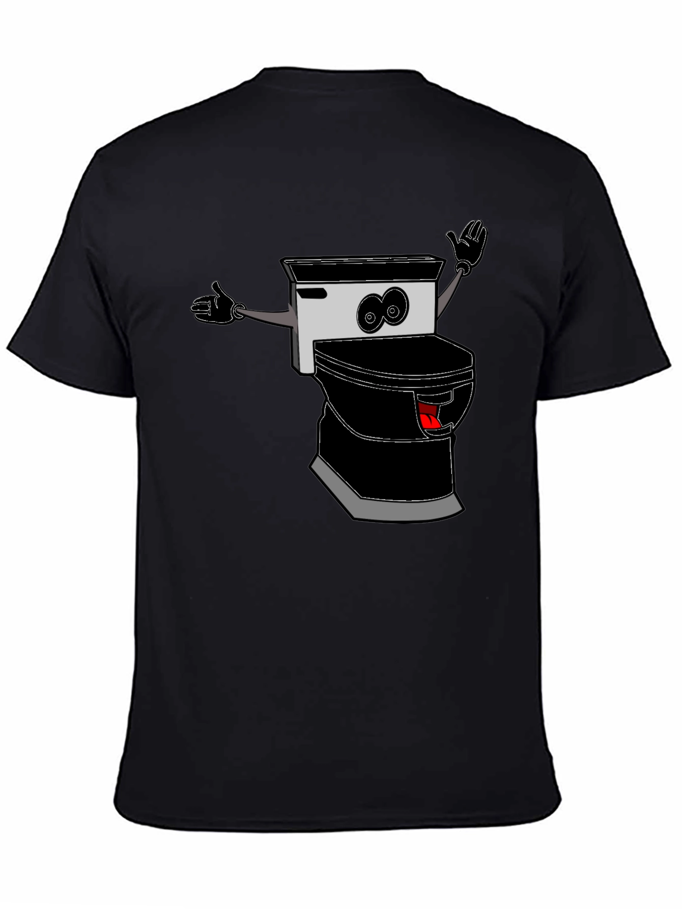 Cartoon Toilet T-Shirt - Black Humor Tee