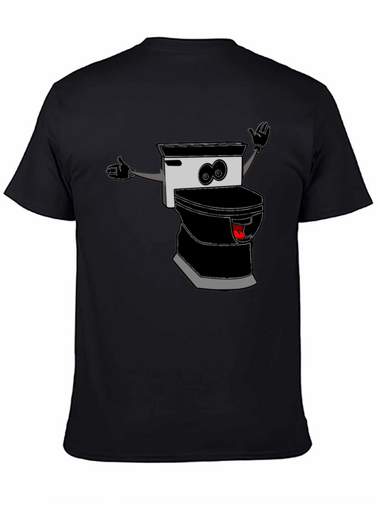 Cartoon Toilet T-Shirt - Black Humor Tee