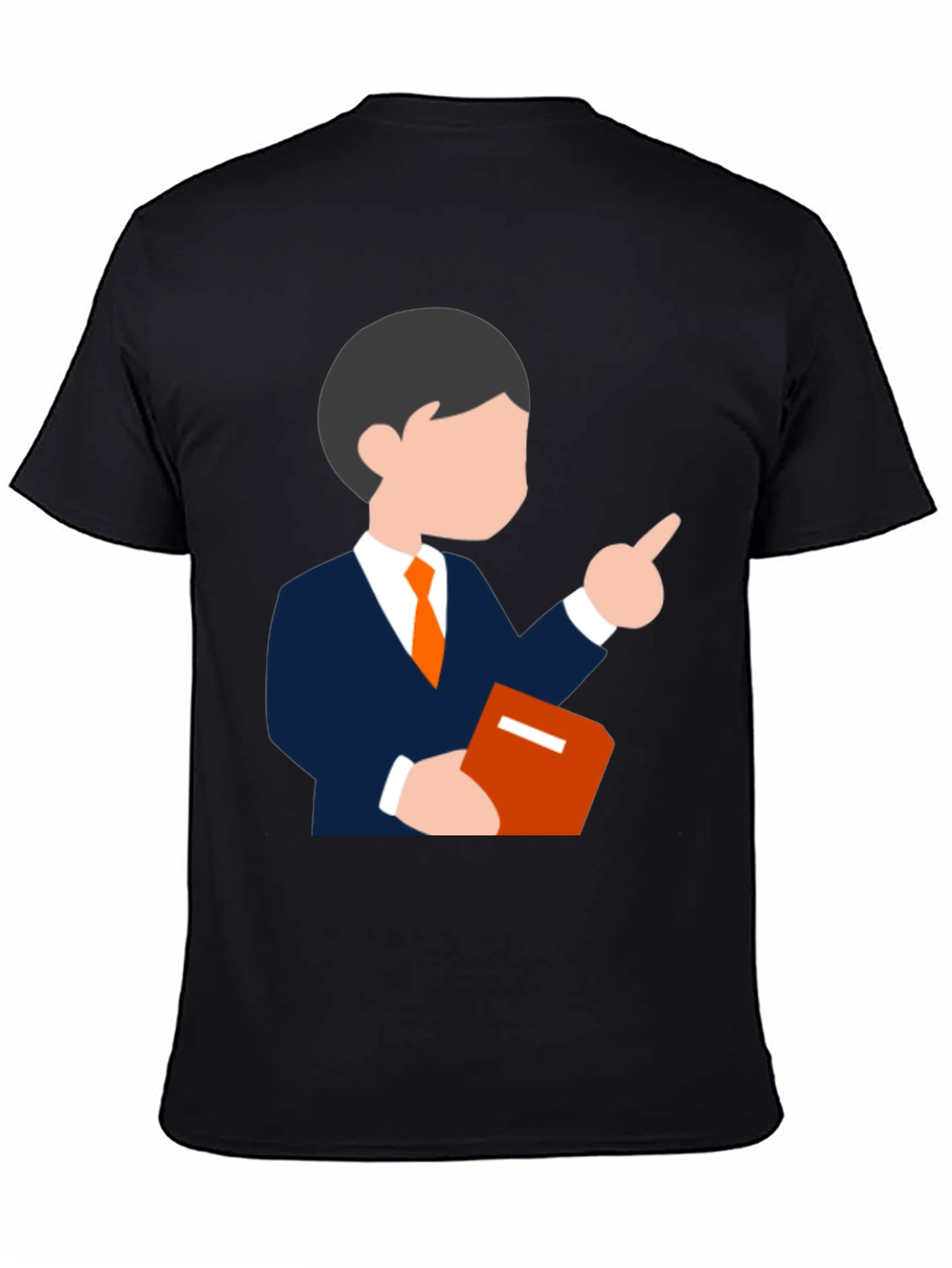 Cartoon Teacher Graphic Tee - Black T-Shirt