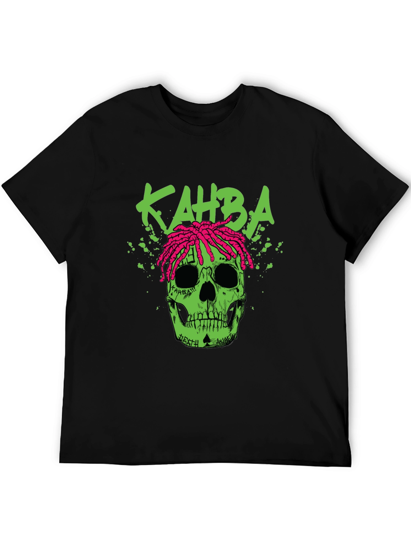 Kahba Skull Graphic Print T-Shirt - Black
