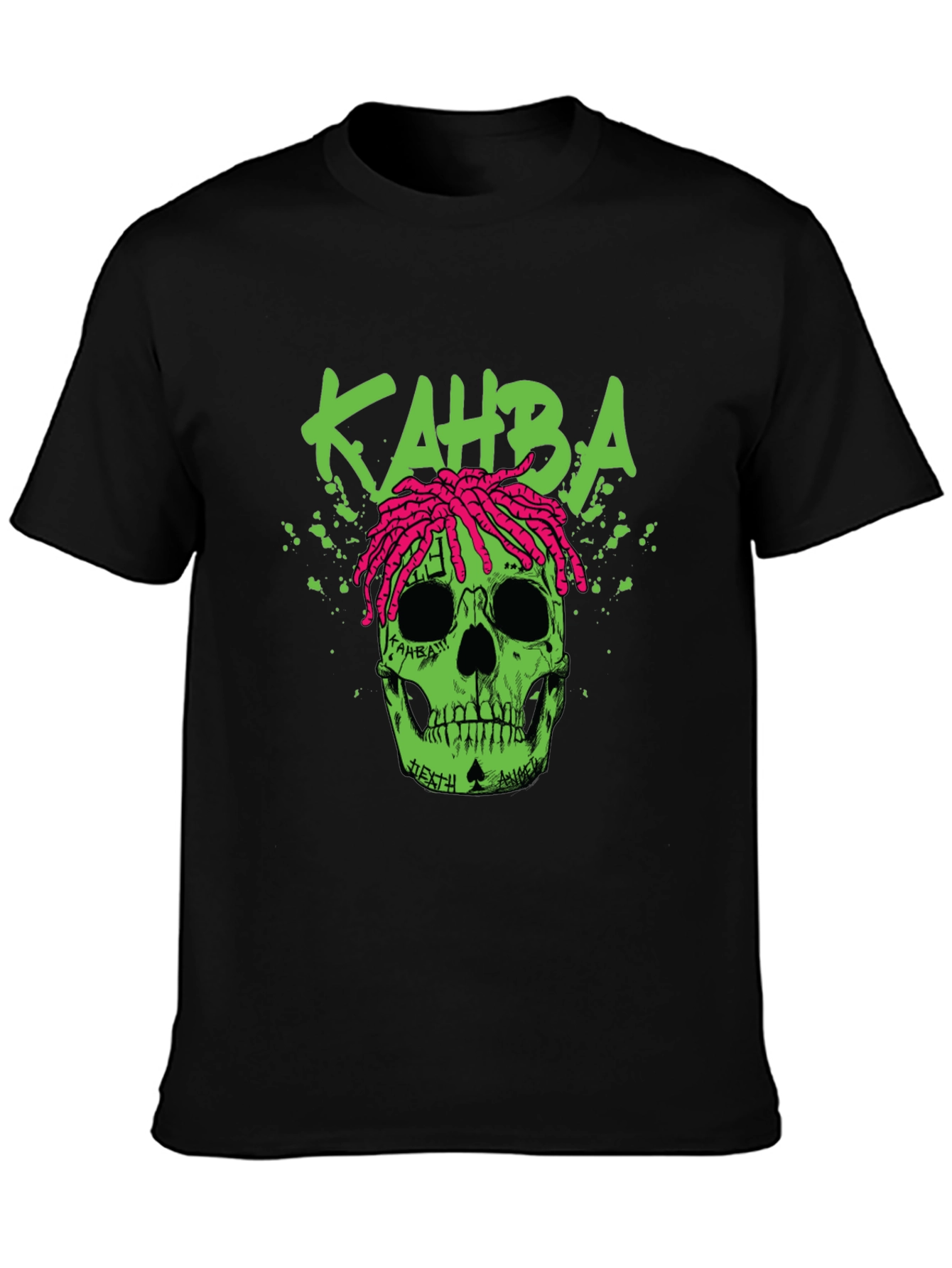 Kahba Skull Graphic Print T-Shirt - Black