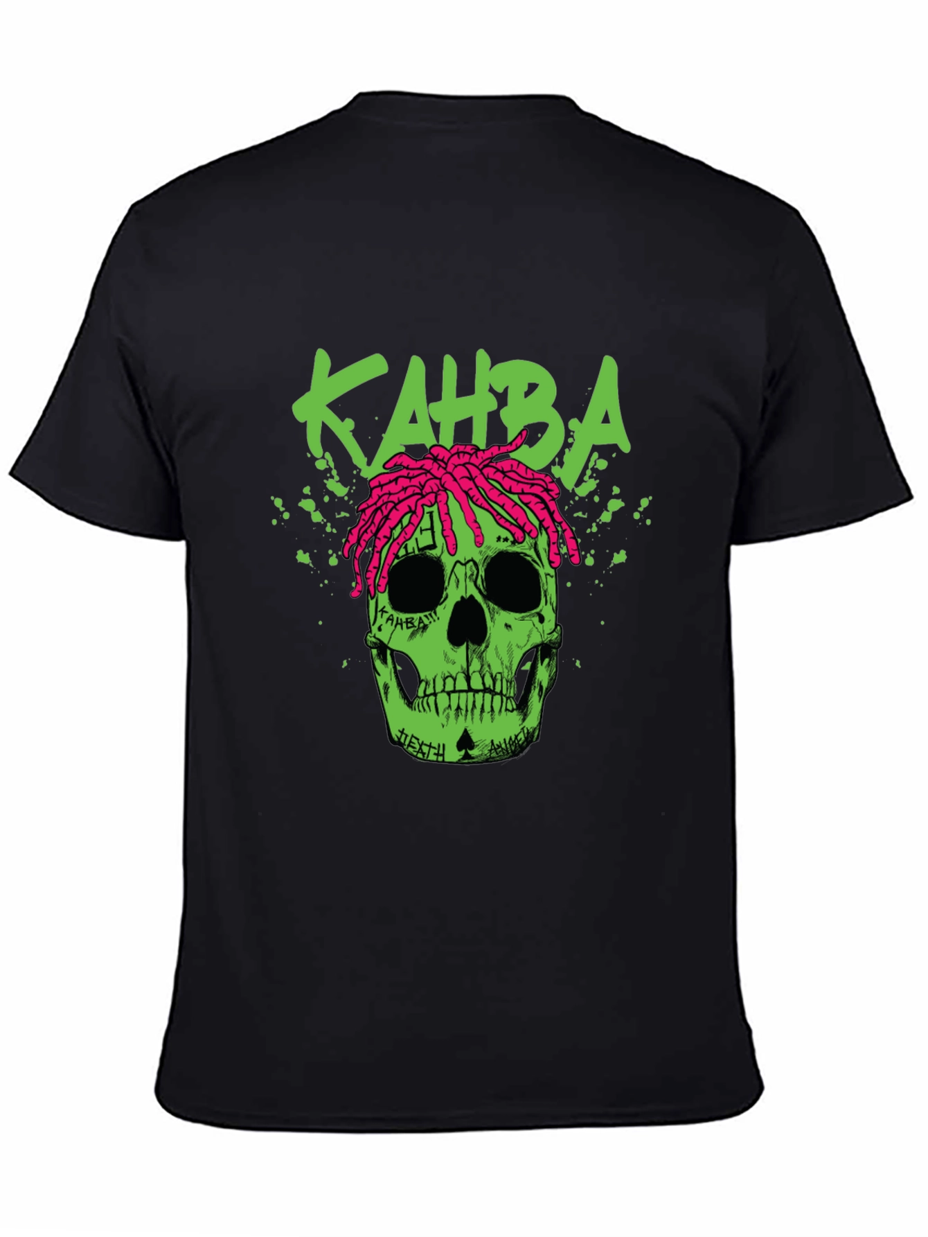 Kahba Skull Graphic Print T-Shirt - Black