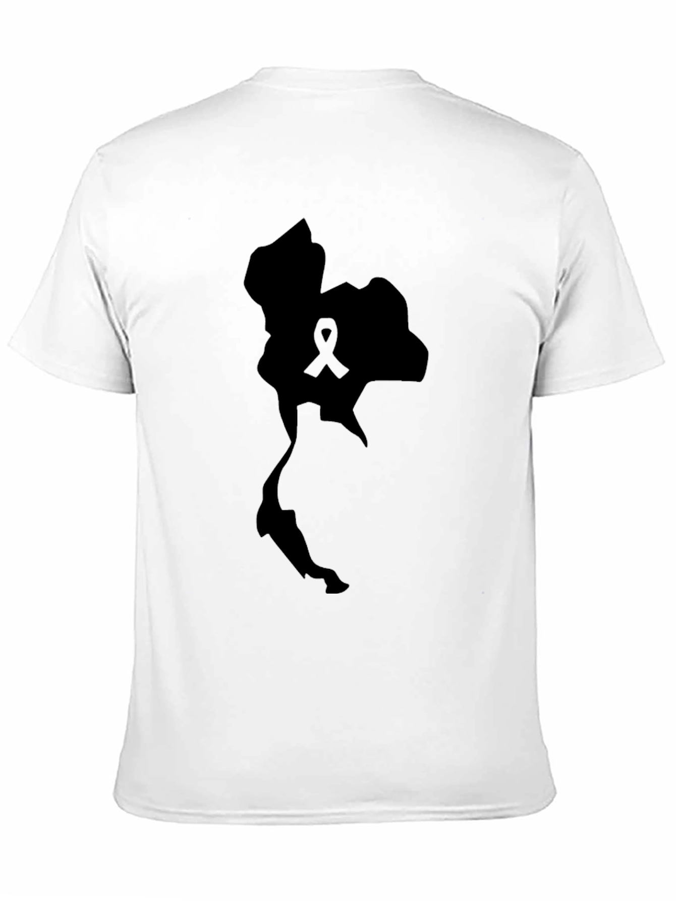 Thailand Map Ribbon Support Tee - Black