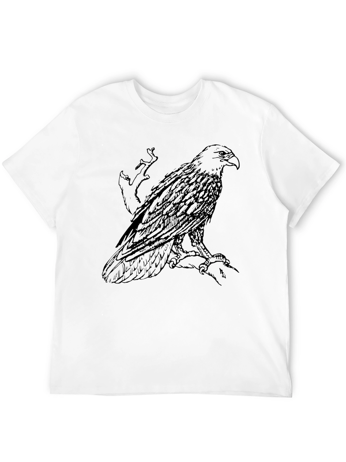Mens Black Eagle Graphic T-Shirt