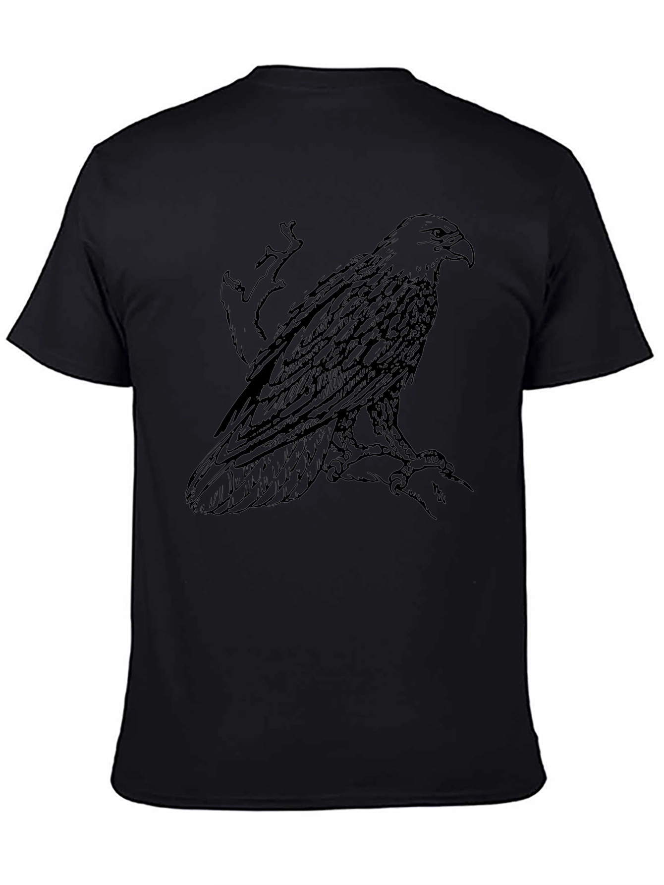 Mens Black Eagle Graphic T-Shirt