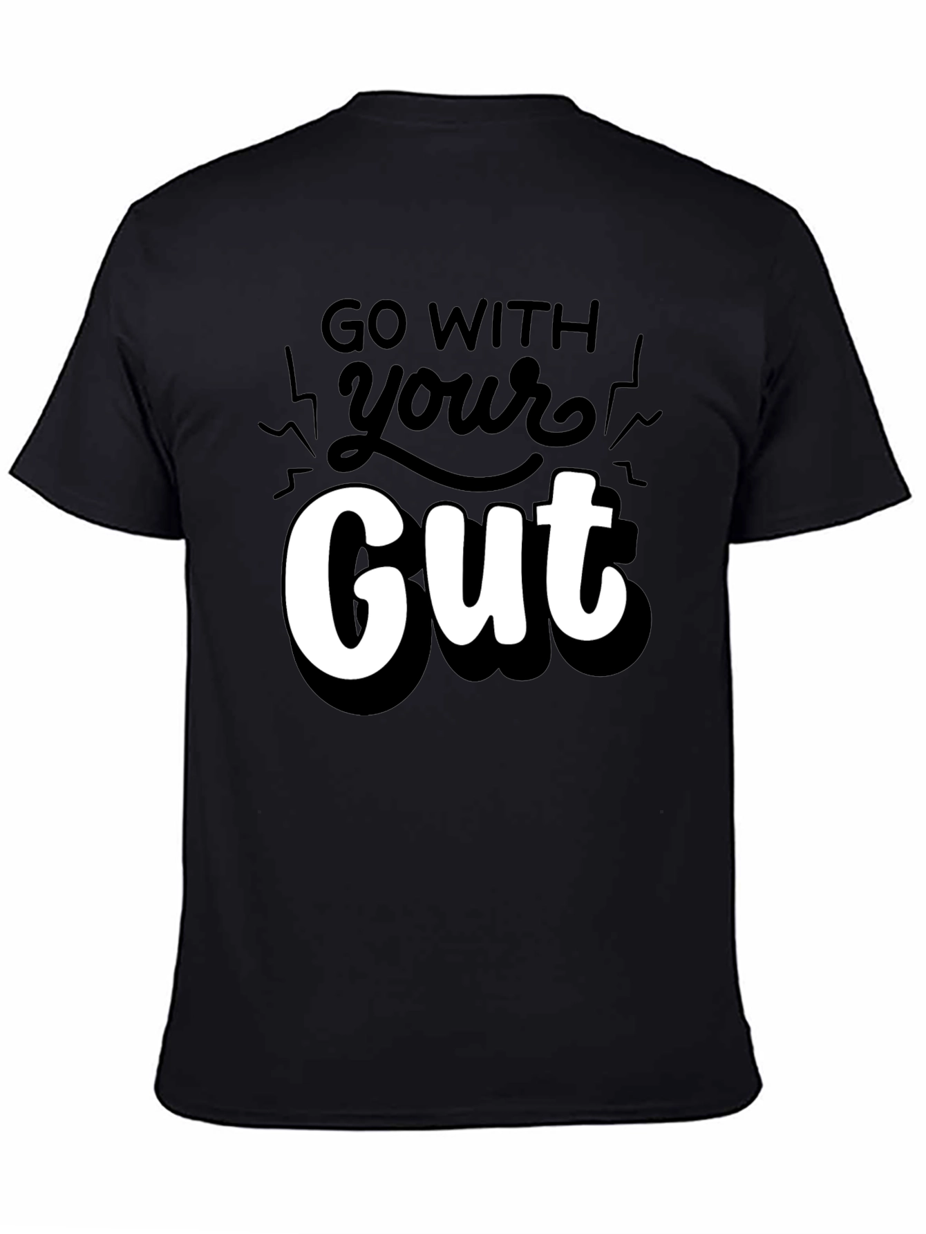 Go With Your Gut Graphic T-Shirt - Black