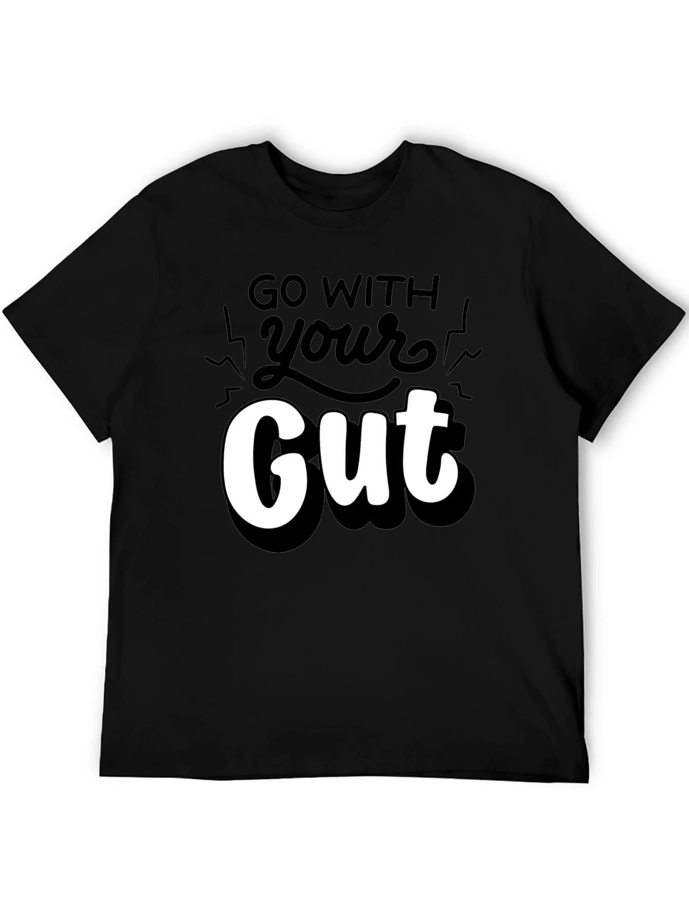 Go With Your Gut Graphic T-Shirt - Black