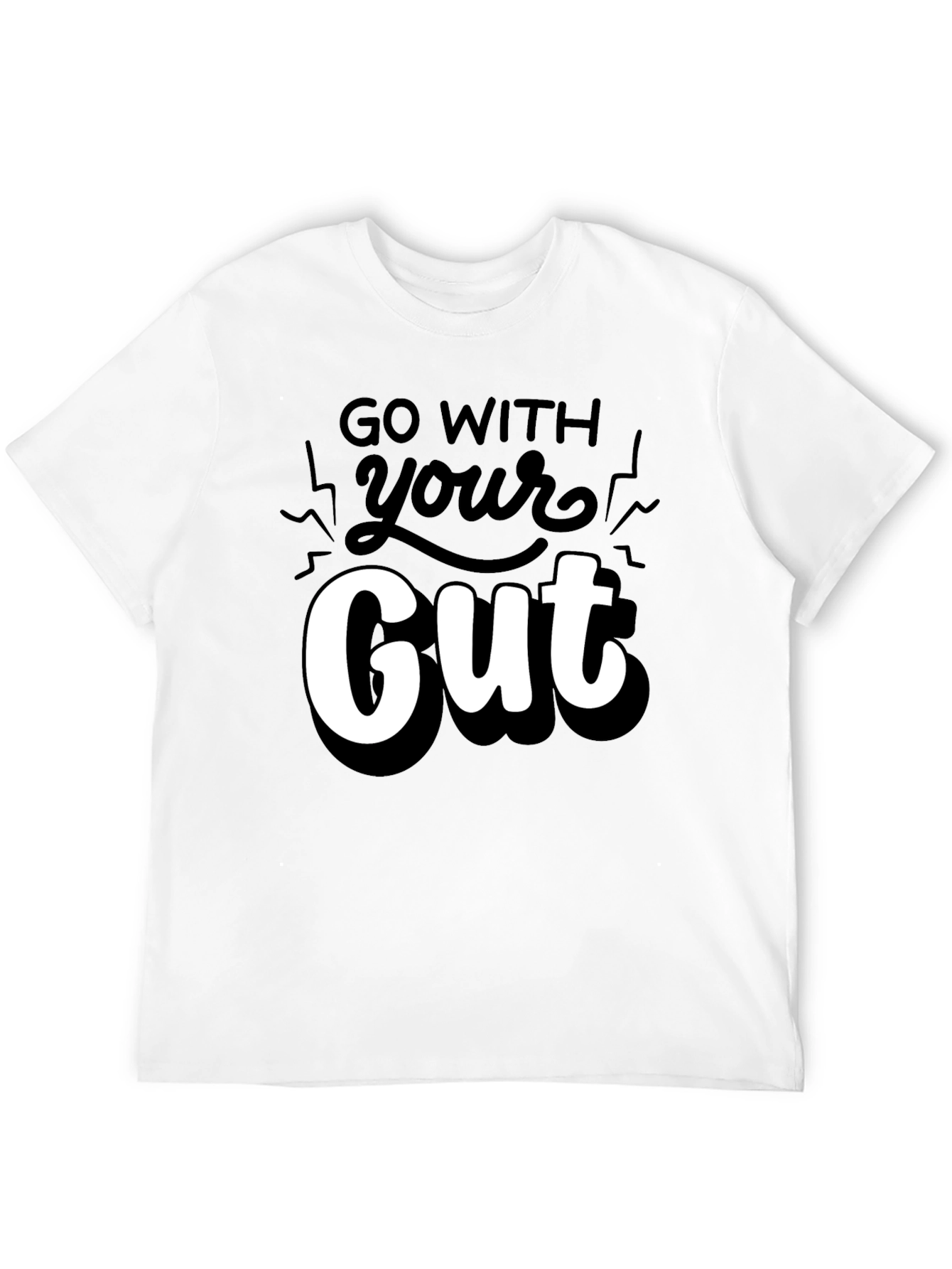 Go With Your Gut Graphic T-Shirt - Black