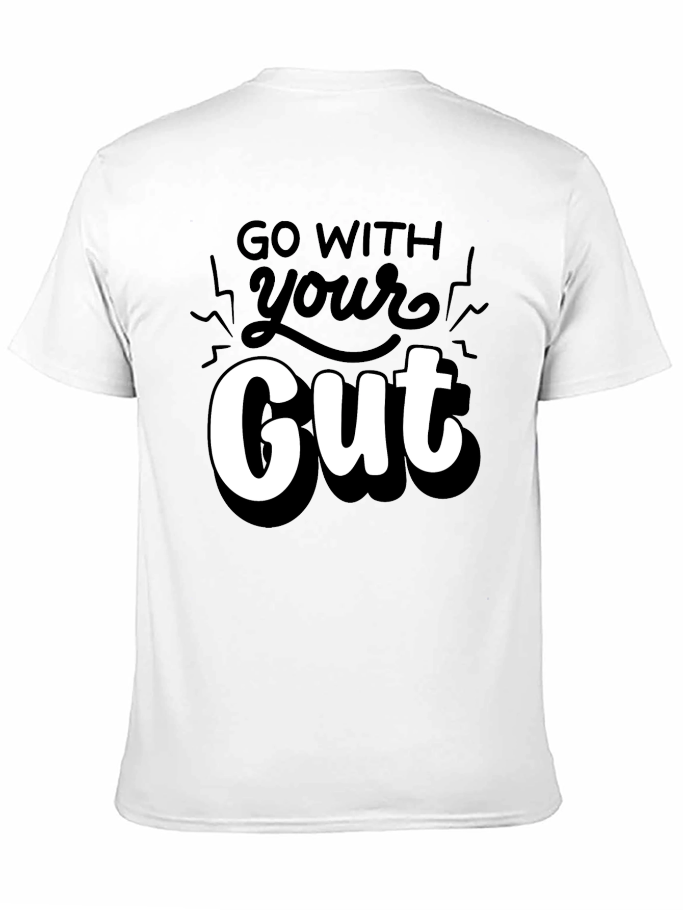 Go With Your Gut Graphic T-Shirt - Black
