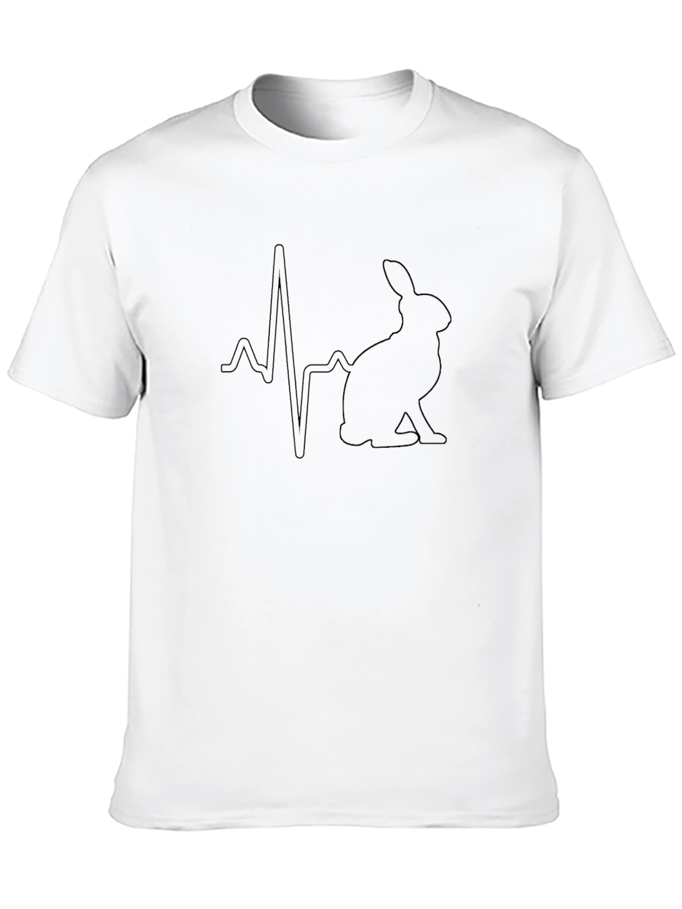 Rabbit Heartbeat T-Shirt - Black