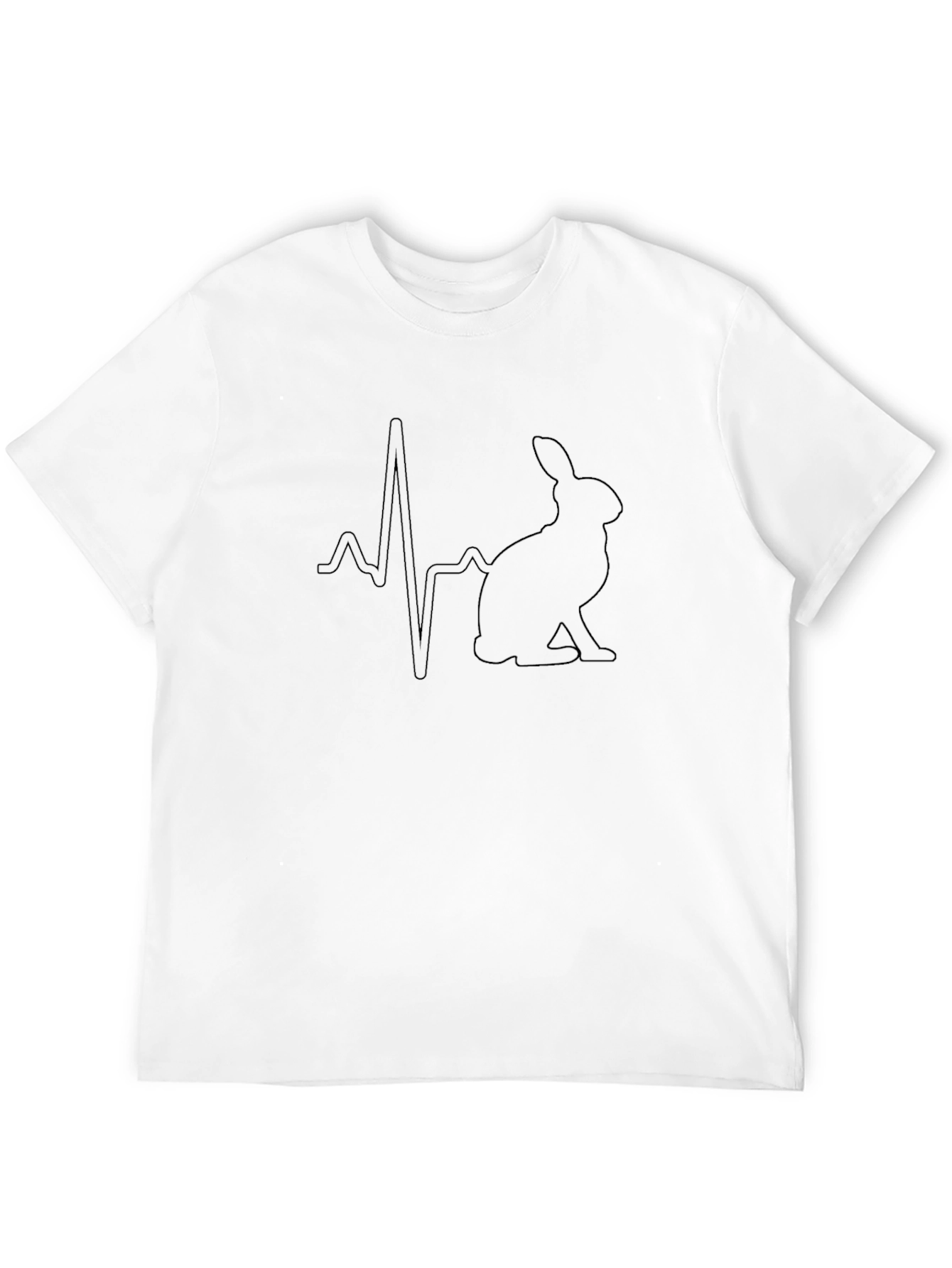 Rabbit Heartbeat T-Shirt - Black