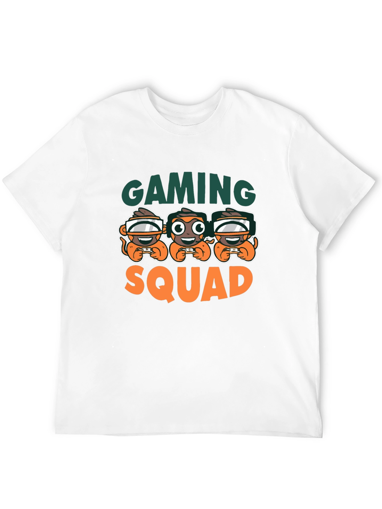 Gaming Squad Black T-Shirt Monkey Gamer Design