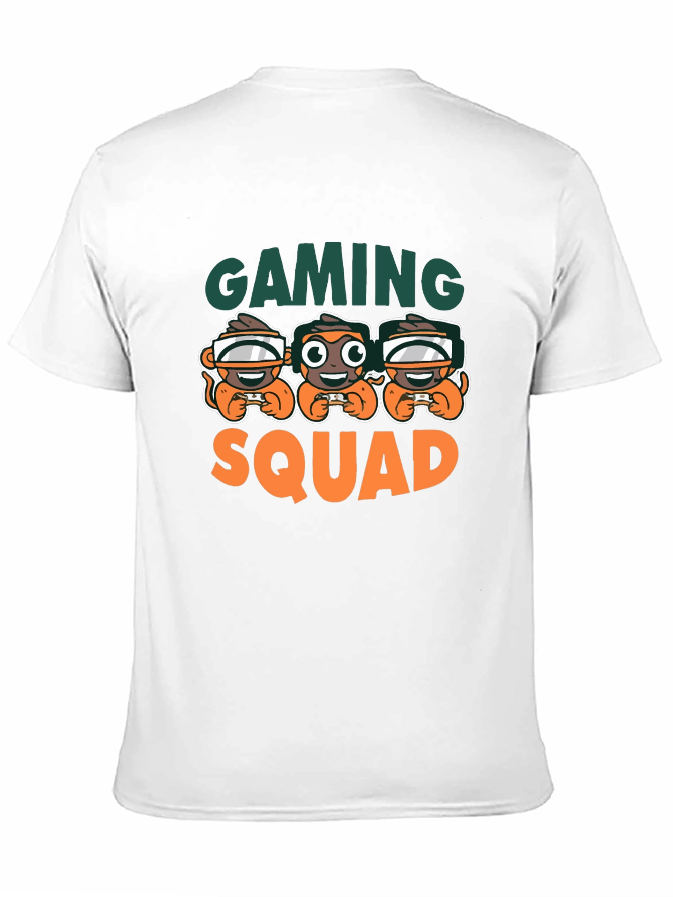 Gaming Squad Black T-Shirt Monkey Gamer Design