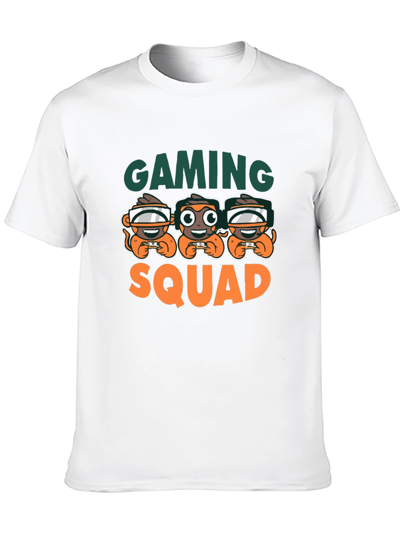 Gaming Squad Black T-Shirt Monkey Gamer Design