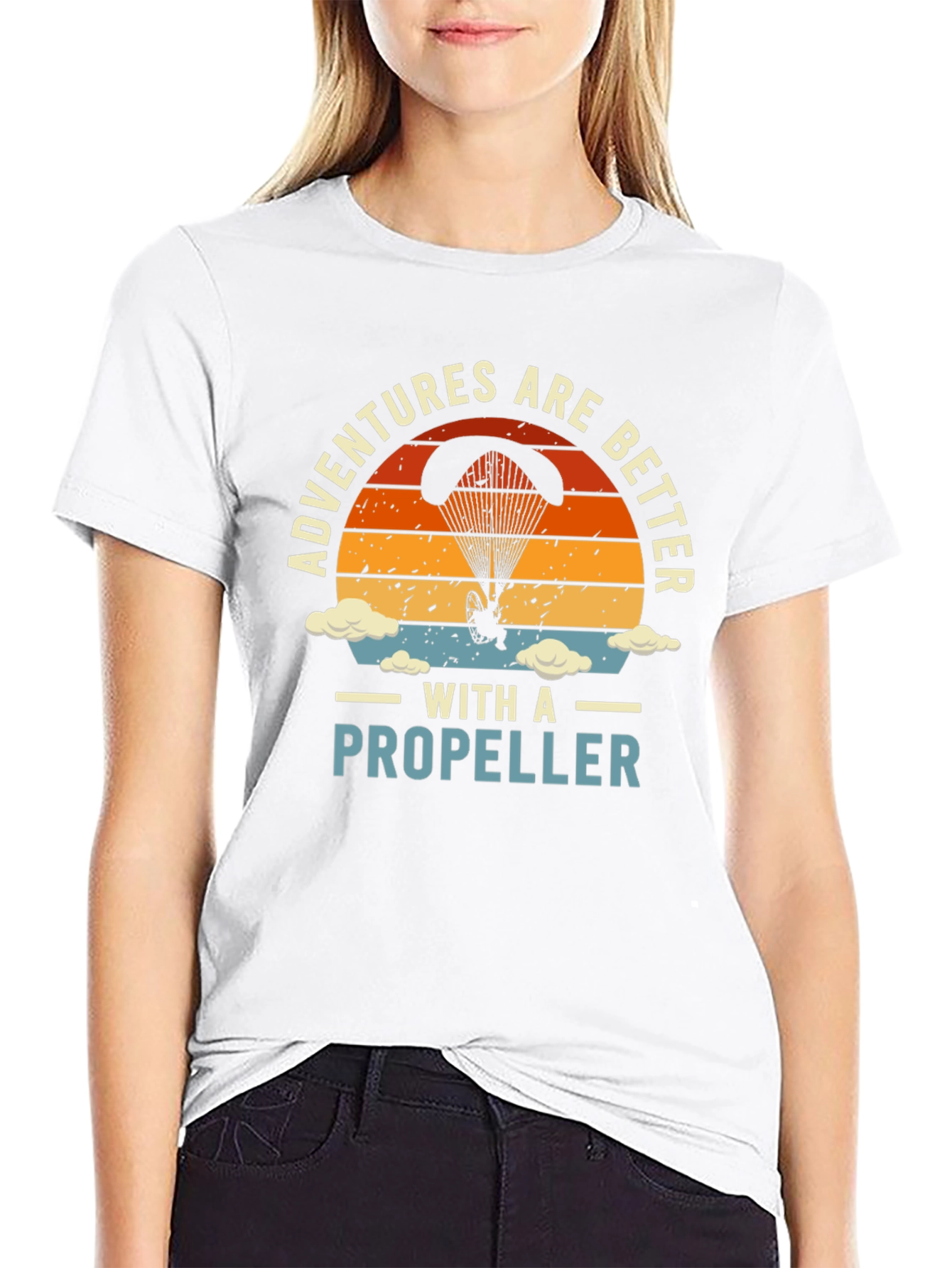 Adventures with a Propeller T-Shirt - Black Cotton Tee