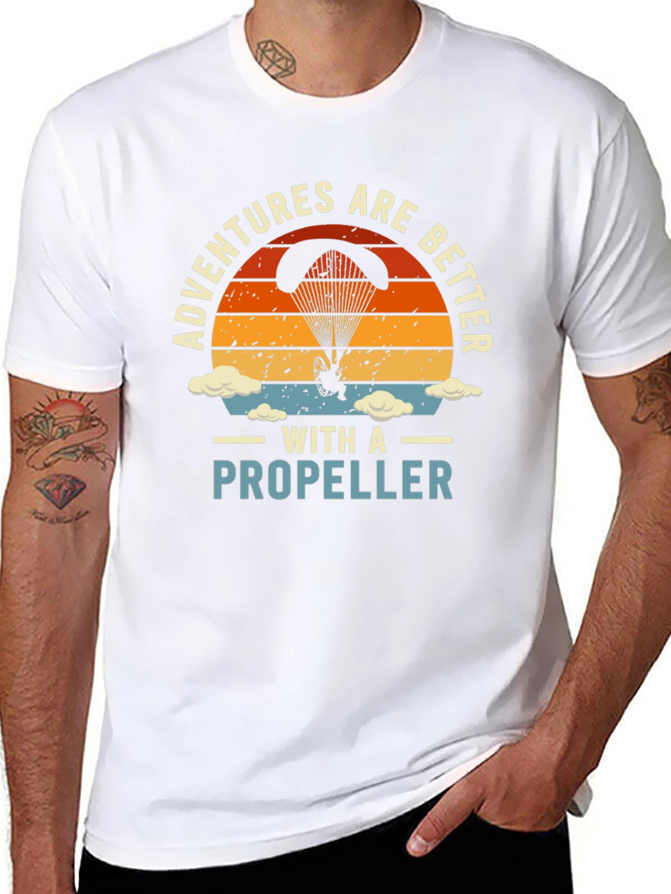 Adventures with a Propeller T-Shirt - Black Cotton Tee