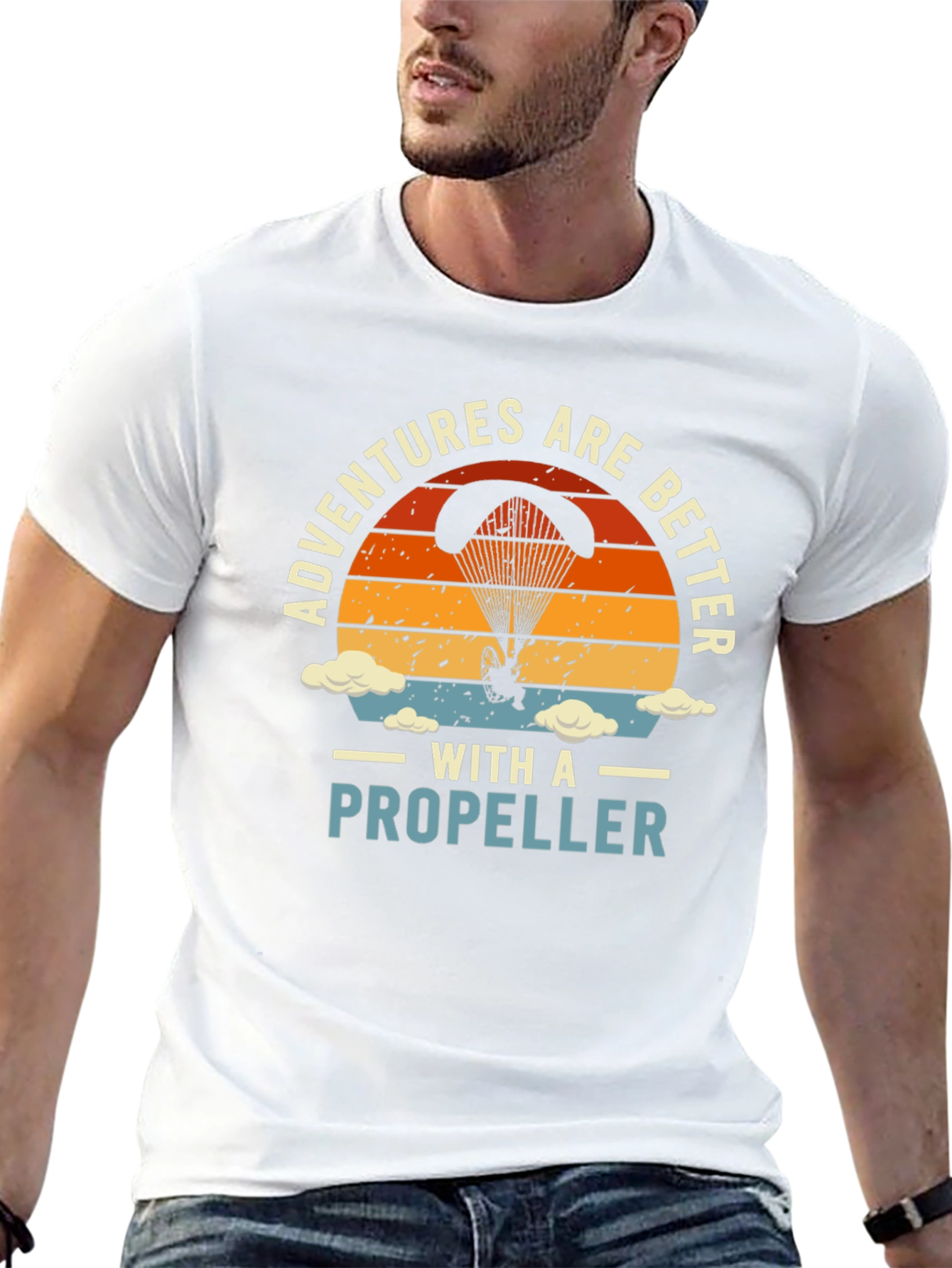 Adventures with a Propeller T-Shirt - Black Cotton Tee