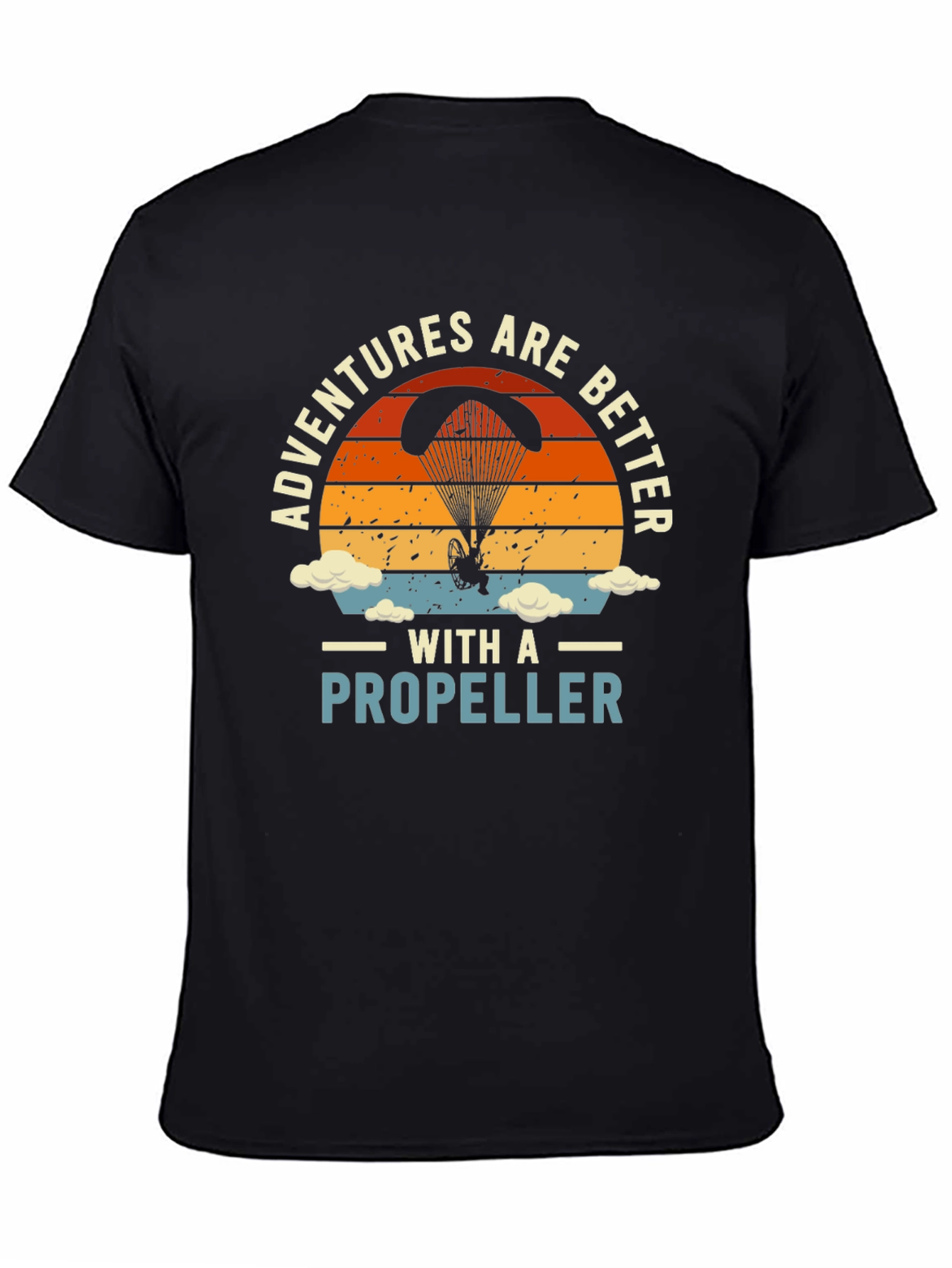 Adventures with a Propeller T-Shirt - Black Cotton Tee