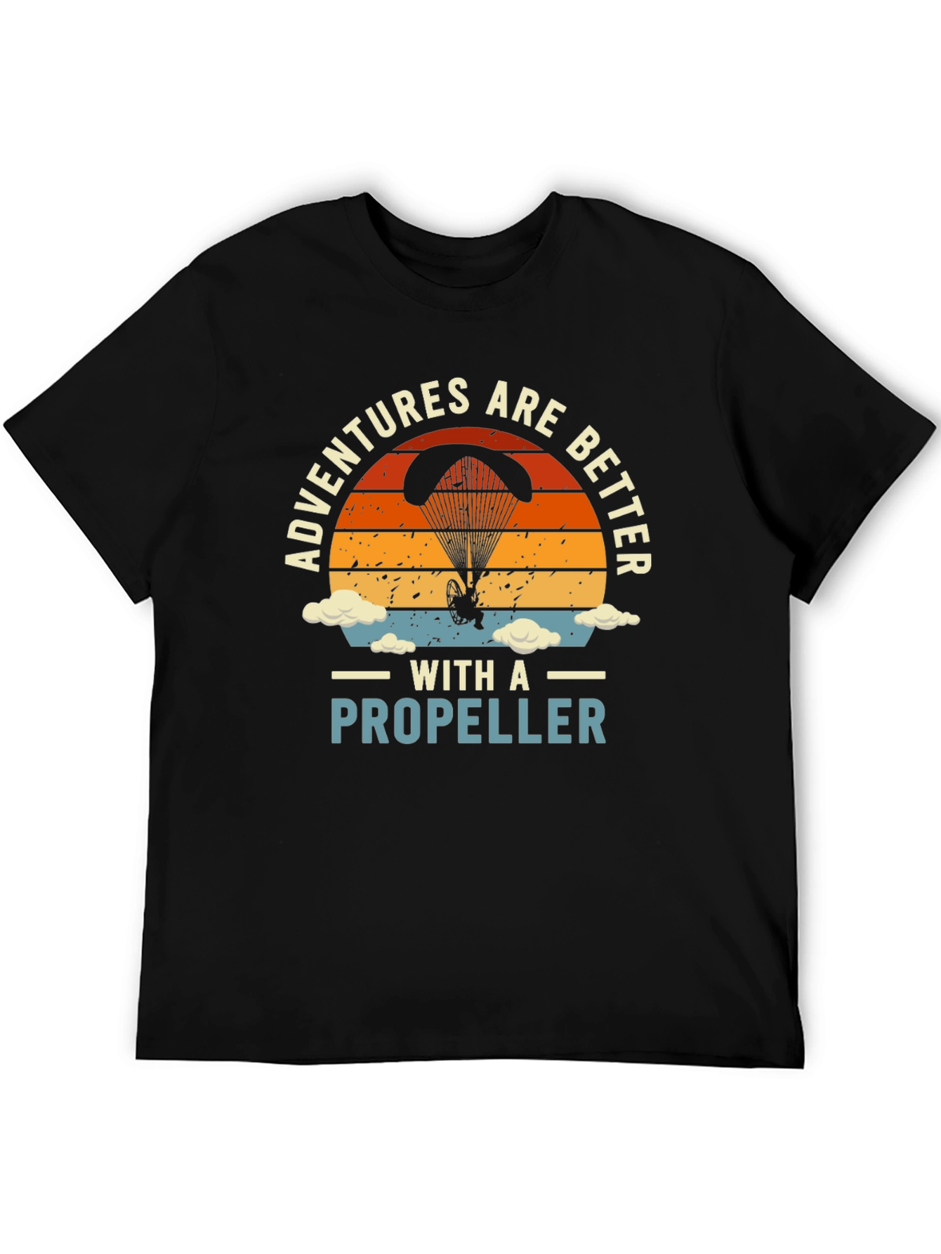 Adventures with a Propeller T-Shirt - Black Cotton Tee