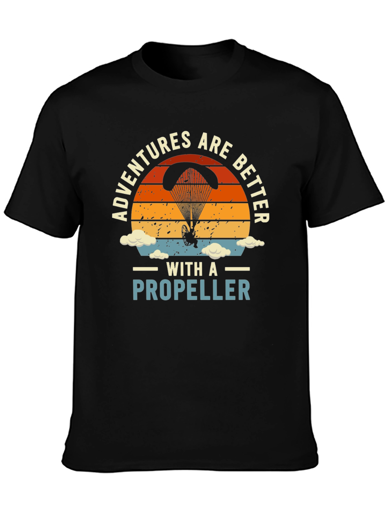 Adventures with a Propeller T-Shirt - Black Cotton Tee