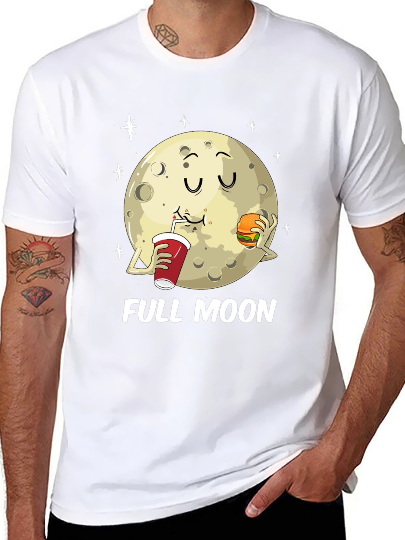 Full Moon Eating Graphic T-Shirt