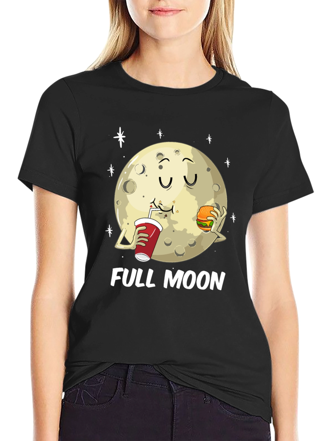 Full Moon Eating Graphic T-Shirt