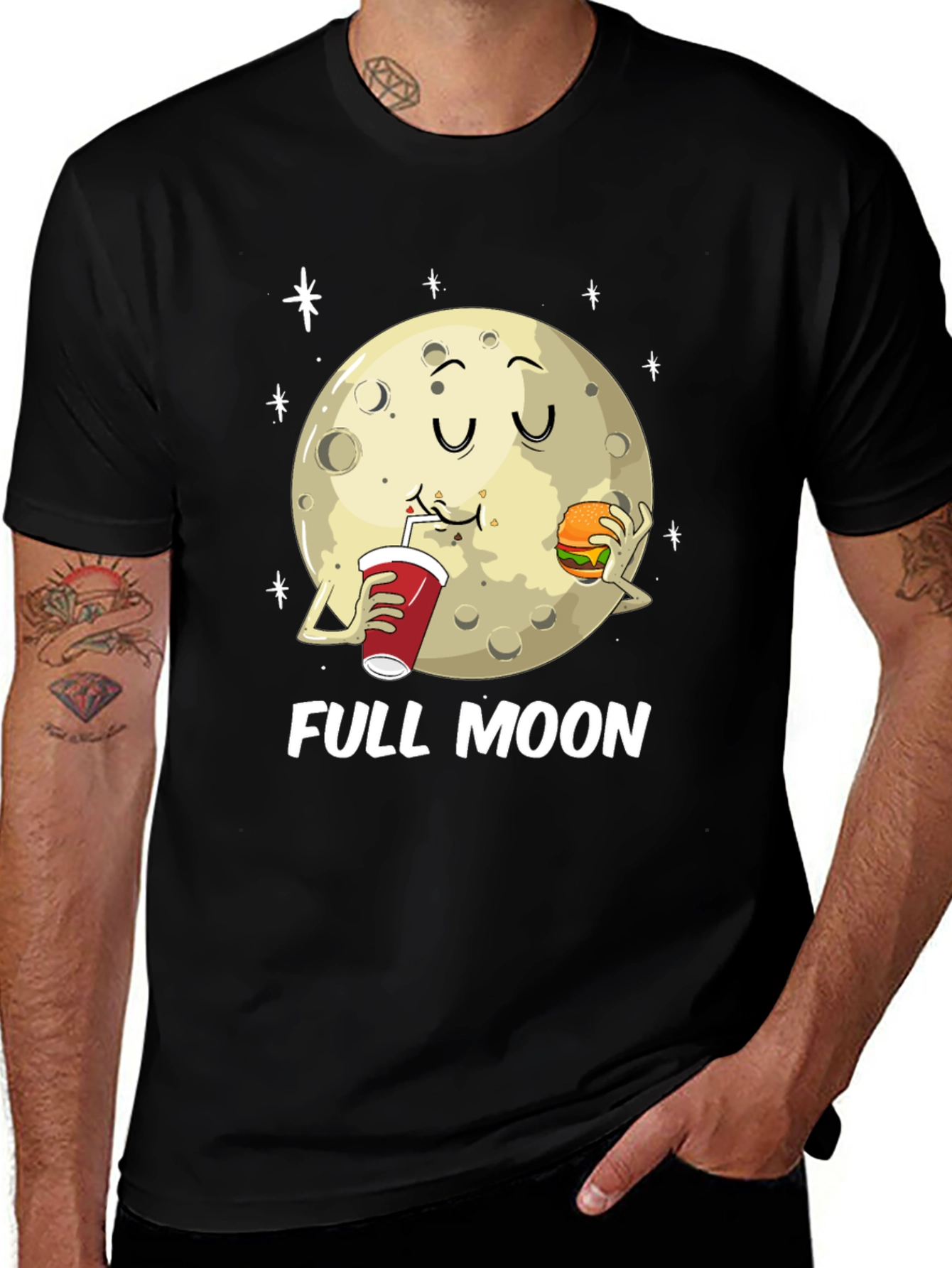 Full Moon Eating Graphic T-Shirt