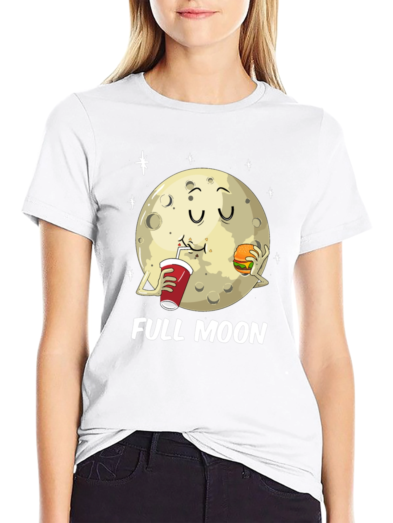 Full Moon Eating Graphic T-Shirt