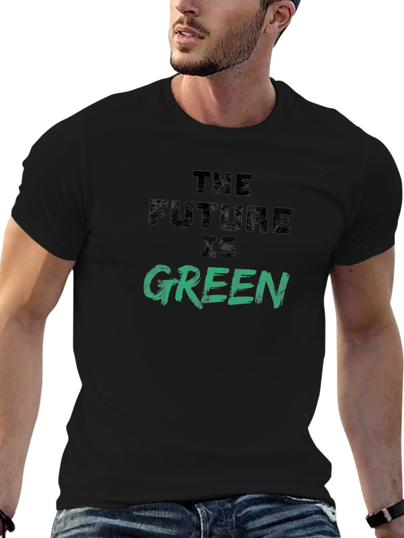 The Future is Green Graphic Tee - Eco-Friendly Slogan