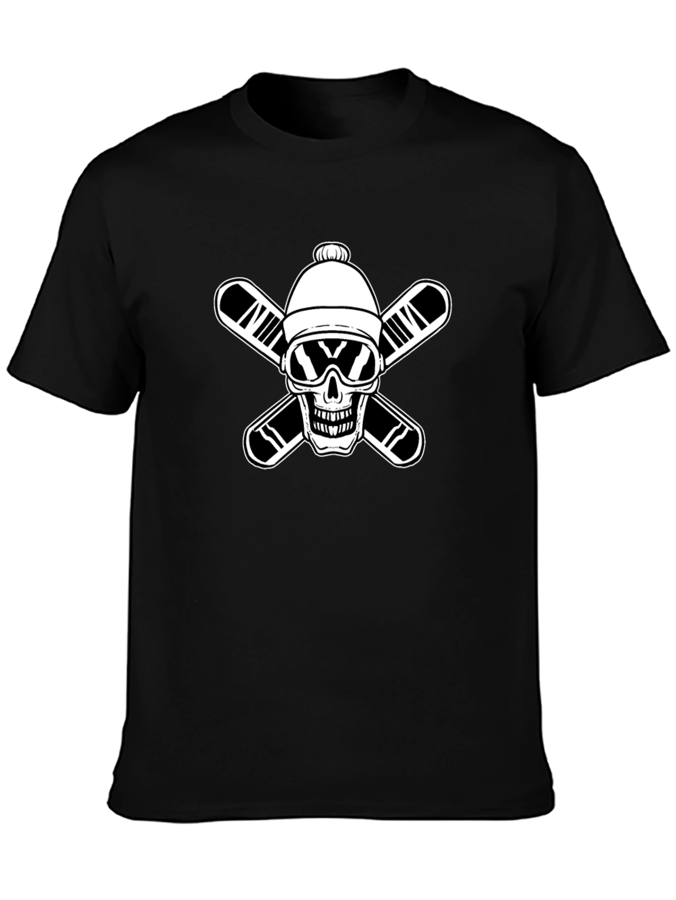 Skull Skier Graphic Tee - Black T-Shirt