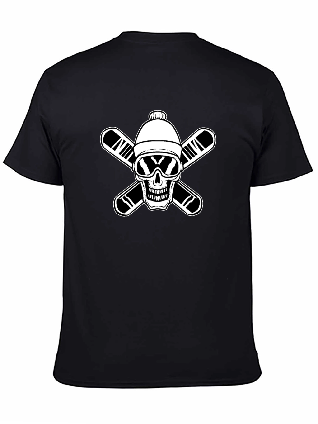 Skull Skier Graphic Tee - Black T-Shirt