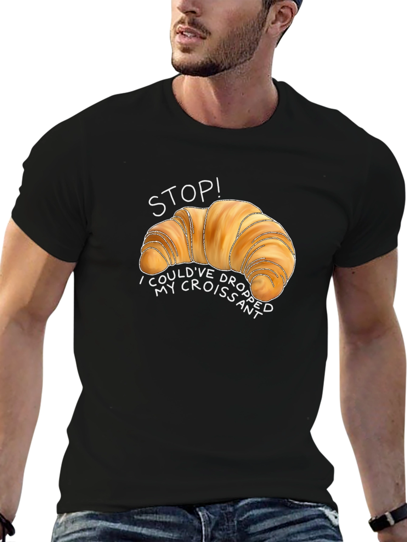Croissant Graphic T-Shirt - Funny Foodie Tee