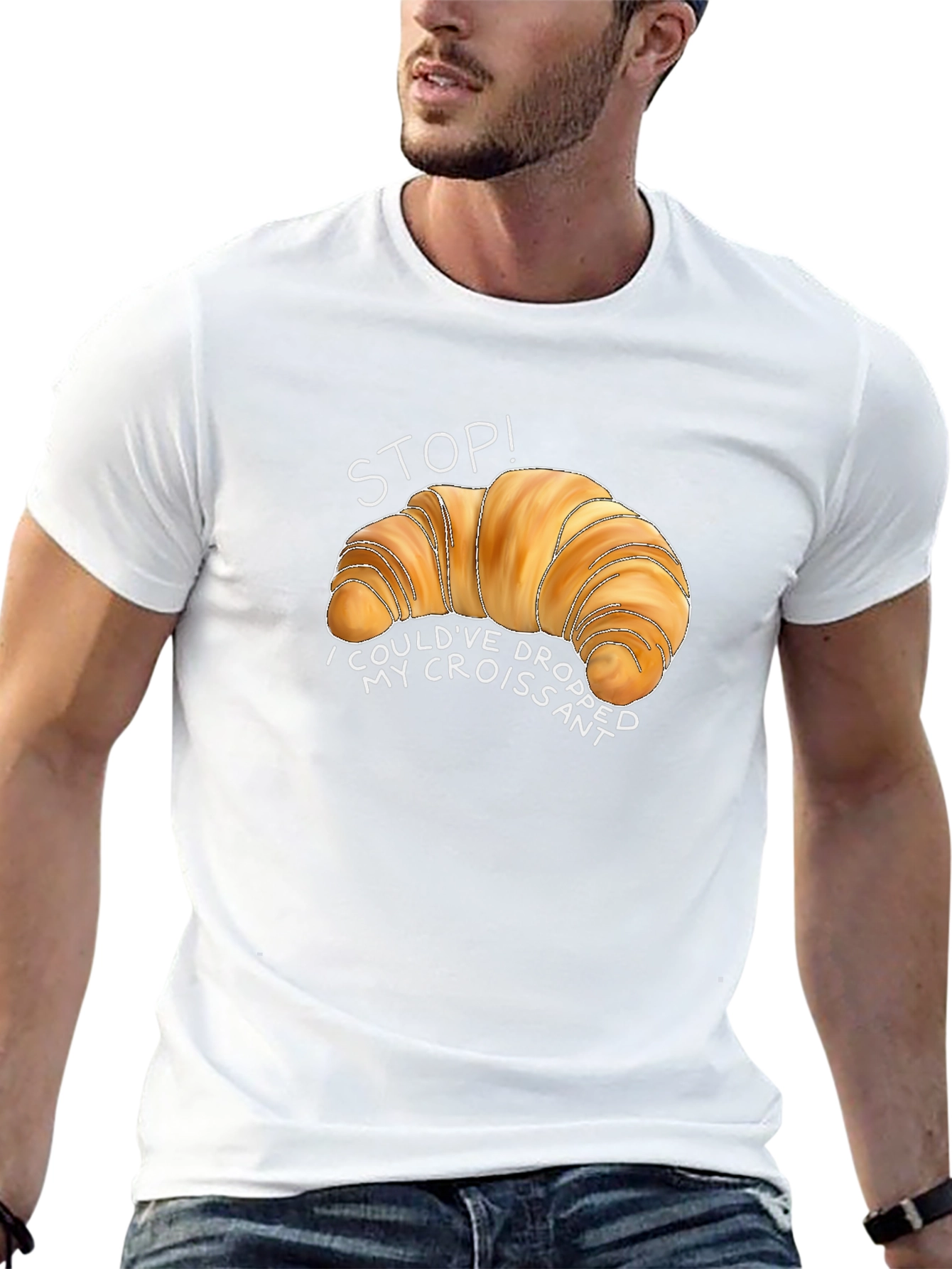 Croissant Graphic T-Shirt - Funny Foodie Tee