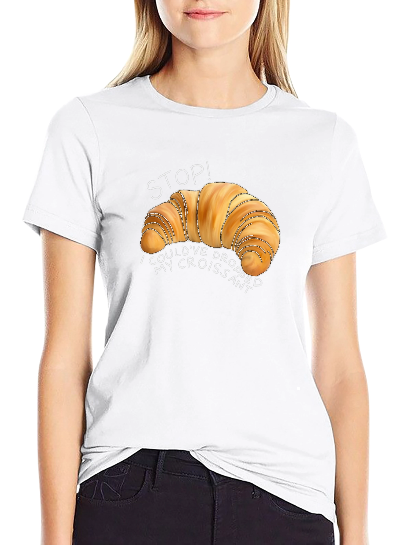 Croissant Graphic T-Shirt - Funny Foodie Tee