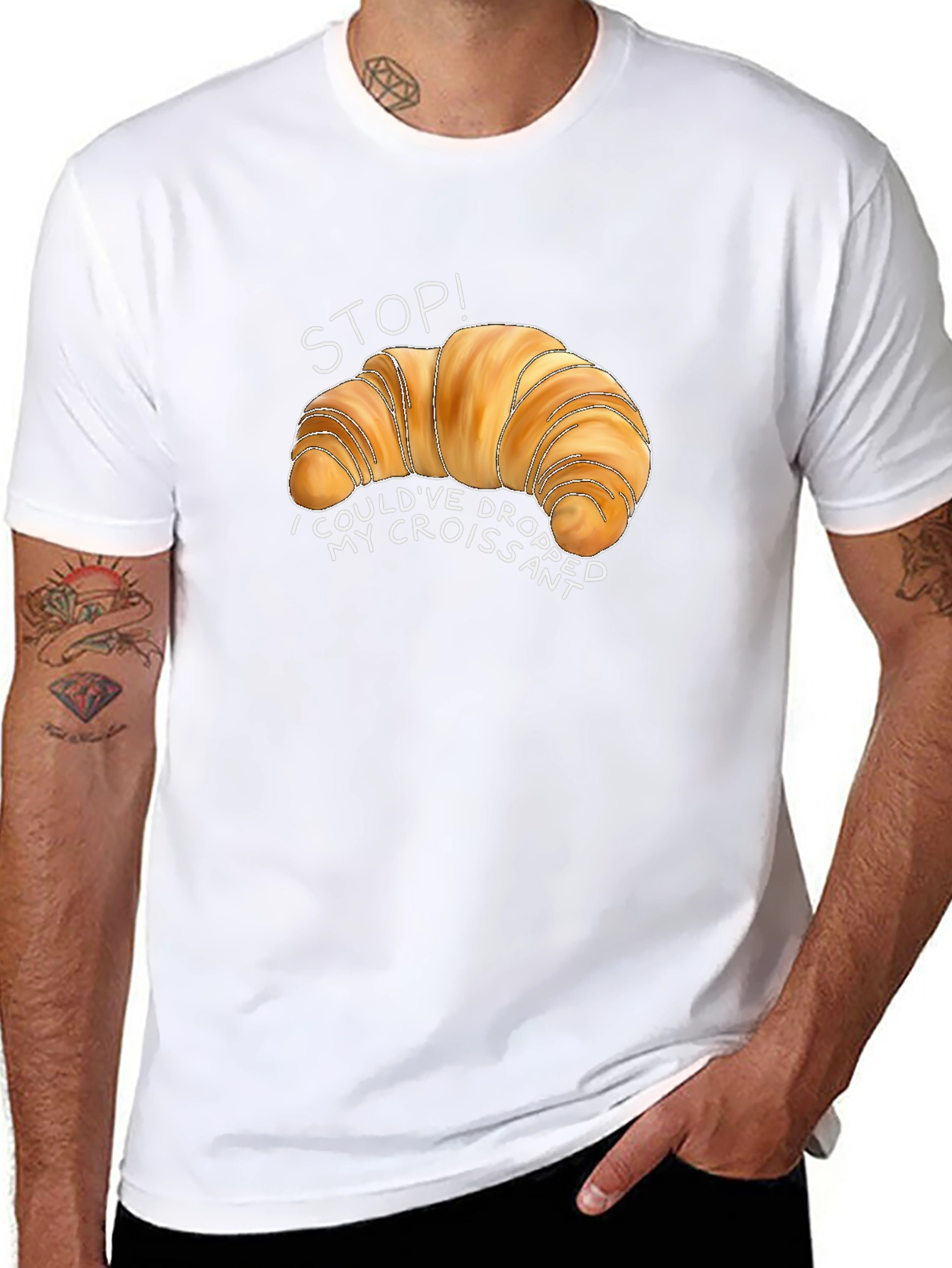 Croissant Graphic T-Shirt - Funny Foodie Tee