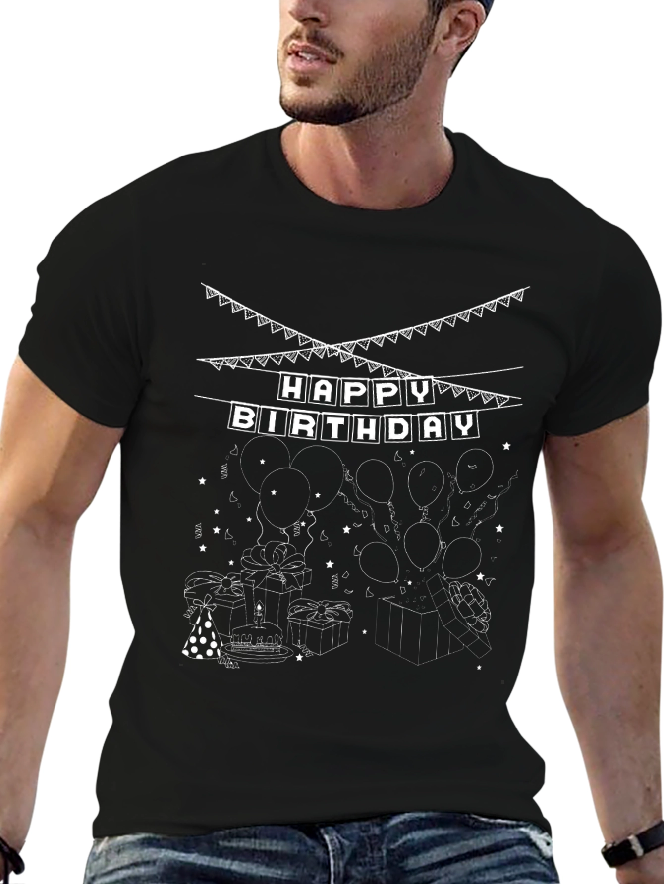 Happy Birthday Graphic Print T-Shirt
