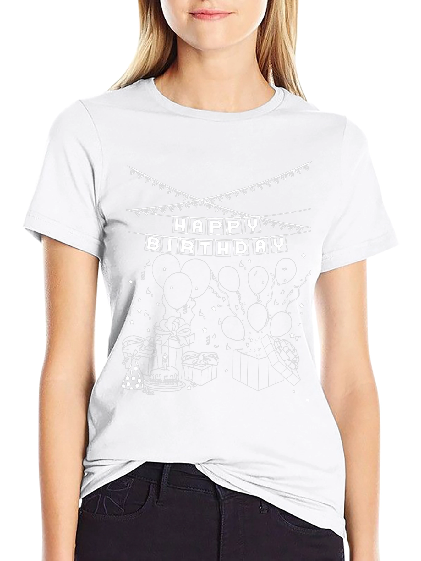 Happy Birthday Graphic Print T-Shirt